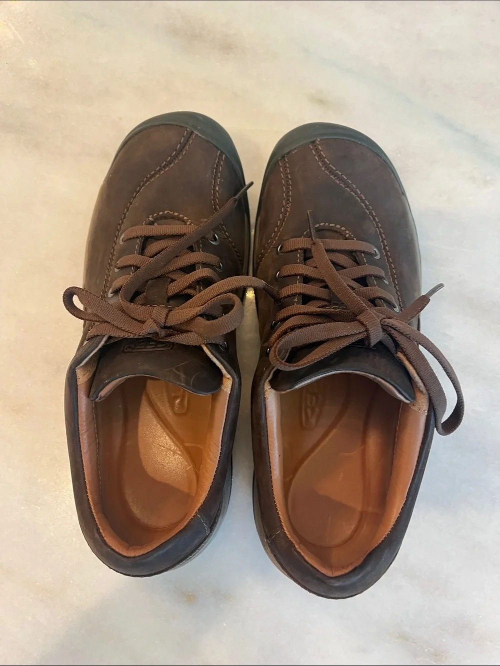 Keen Like New Women's Presidio II Brown Leather Lace-Up Sneakers Shoes Size 5.5